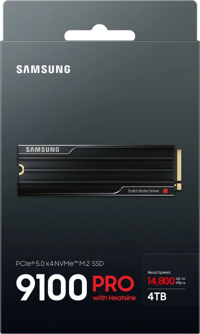 SSD Samsung 9100 PRO M.2 4TB PCIe 5.0, me heatsink, i zi