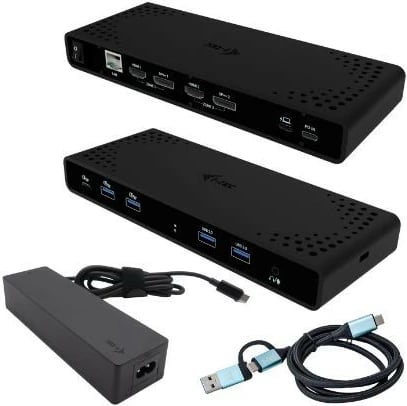 Kasë docking i-tec CADUA4KDOCKPDB100, 2x DisplayPort, 2x HDMI, 5x USB, RJ-45, 85W Power Delivery, me karikues USB-C, e zezë
