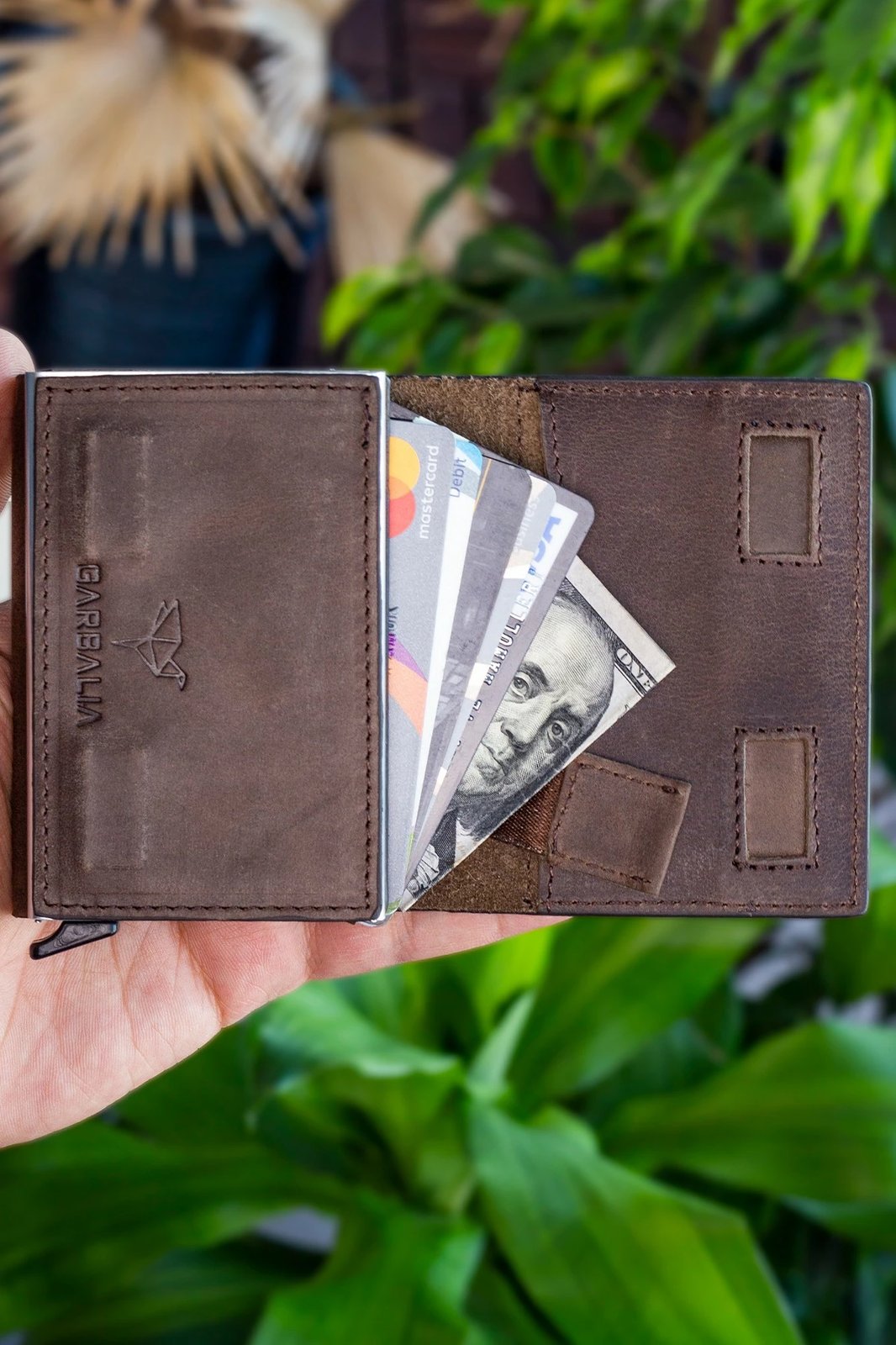 Mbajtës kartelash Zoozie Bags, ngjyrë kafe e errët