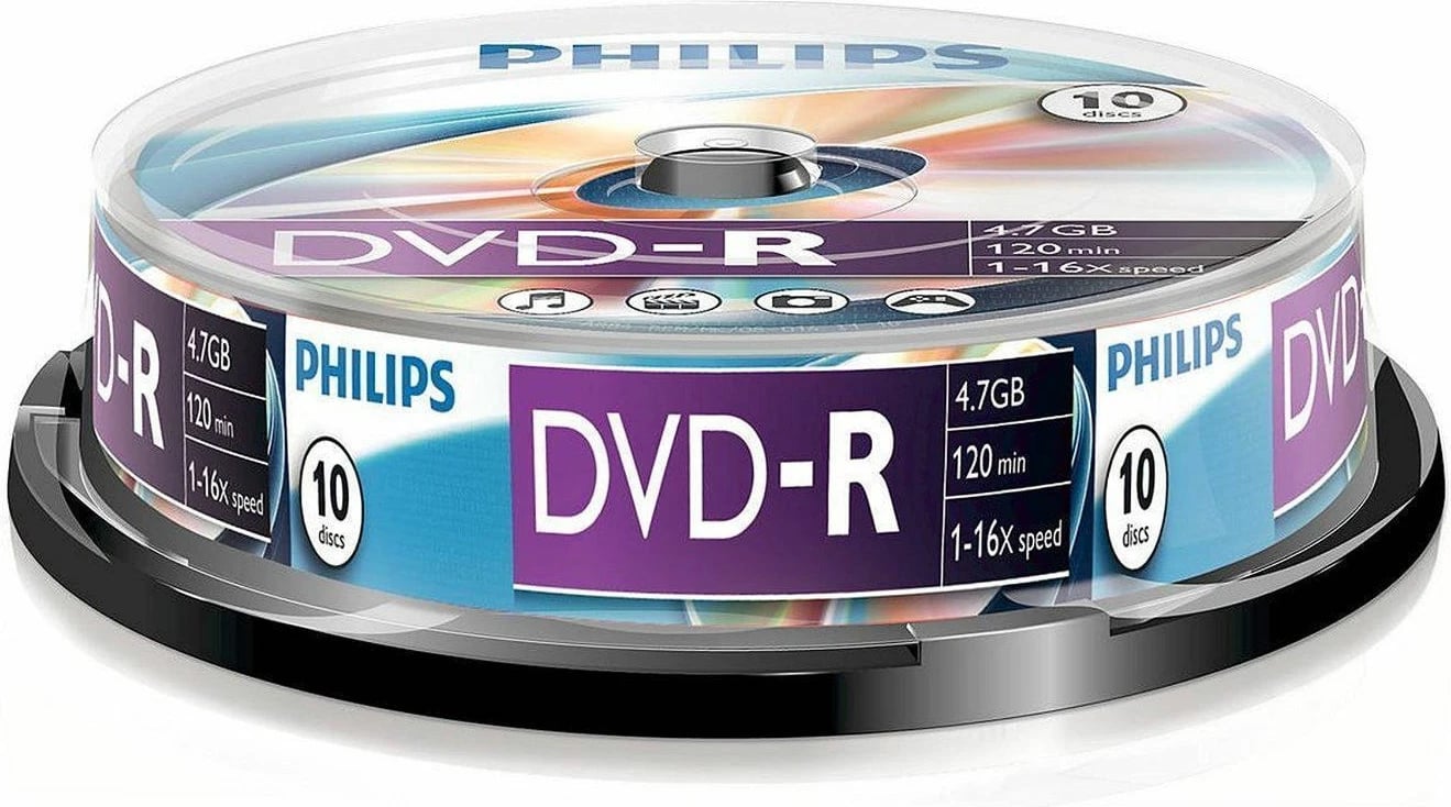 DVD-R Philips, 4,7GB, 16x SP 10copë