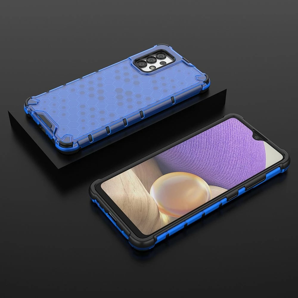 Mbështjellës Hurtel Honeycomb për Samsung Galaxy A03s, kornizë xheli, Blu