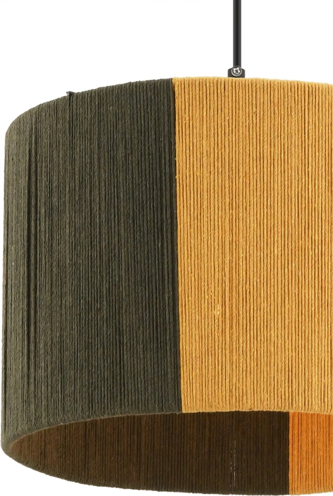 Llambë tavani Opviq, metal dhe jute, ngjyrë e gjelbër dhe e verdhë, 30x30x20cm