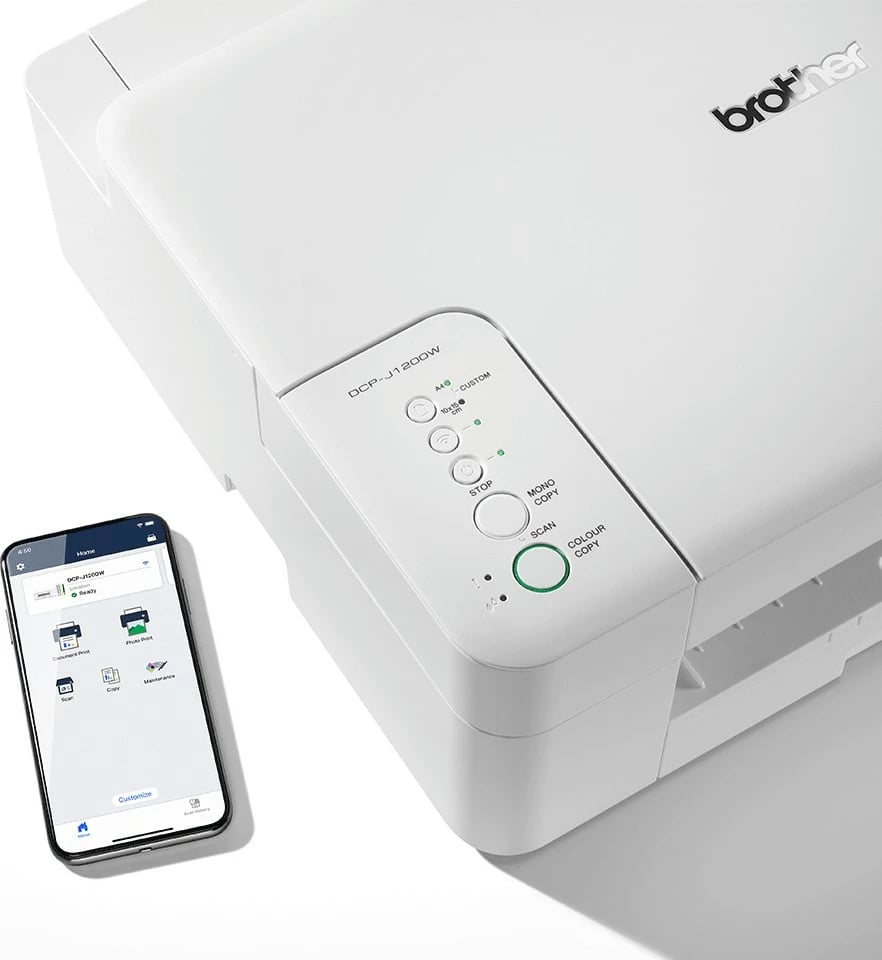 Printer Brother DCP-J1200W, Inkjet, Printim ngjyra, 1200 x 6000 DPI, A4, Printim direkt, Bardhë