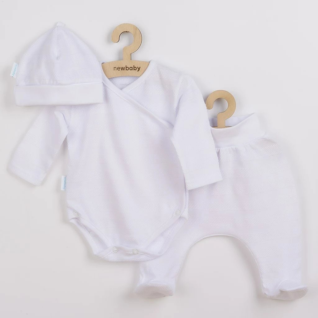 Set foshnje, New Baby, I AM, 100% pambuk, madhësi 56 (0-3m), e bardhë, 3 copë