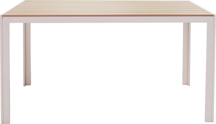 Set tavoline me karrige për terasë Zacreta-Nares, 5 copë, ngjyrë e bardhë-natyrale, 140x80x72.5cm