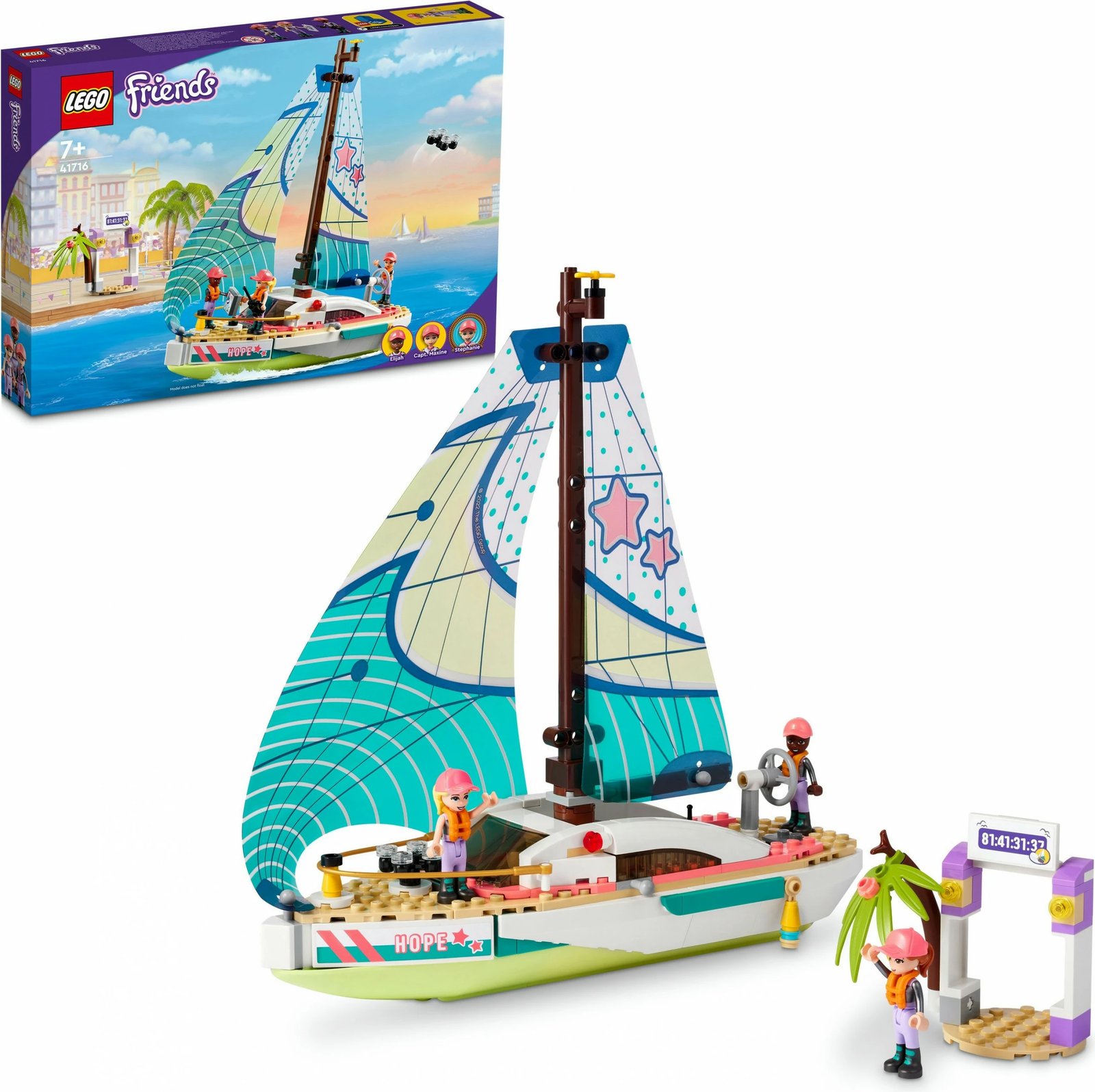 Set ndërtimi LEGO Friends Stephanie's Sailing Adventure, 304 pjesë, plastikë, shumëngjyrëshe