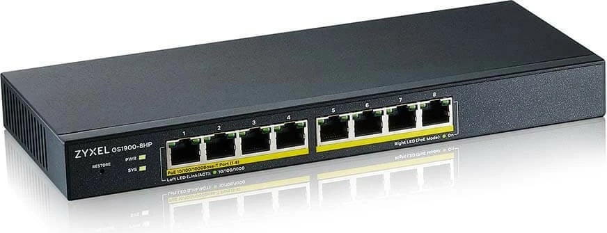 Switch Zyxel GS1900-8HP, 8 porta Gigabit PoE, Desktop, i zi Switch Zyxel GS1900-8HP, 8 porta Gigabit PoE, Desktop, i zi