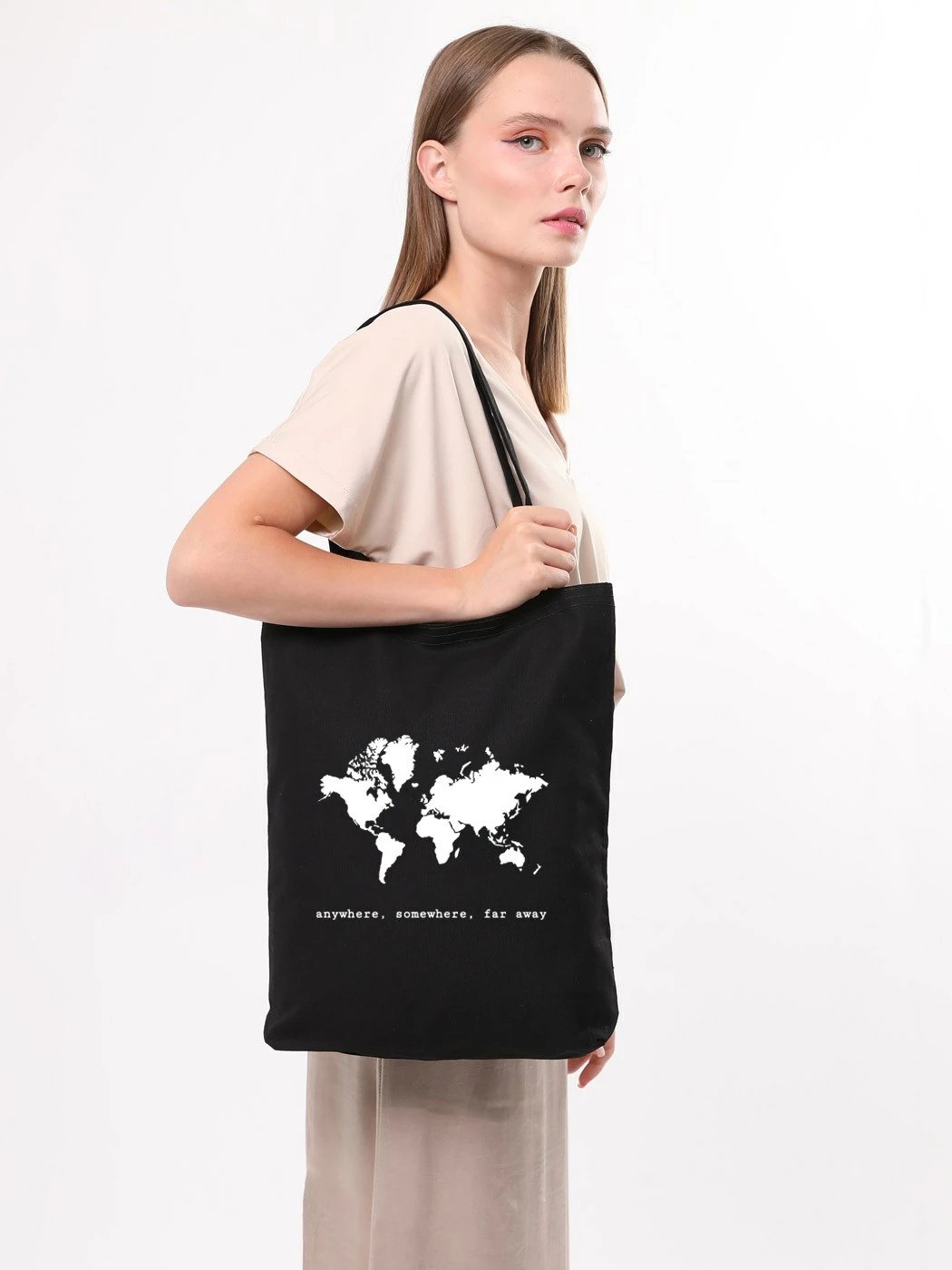 Qese tote Pauldavis, ngjyrë e zezë, Zoozie Bags, 35x40x8cm