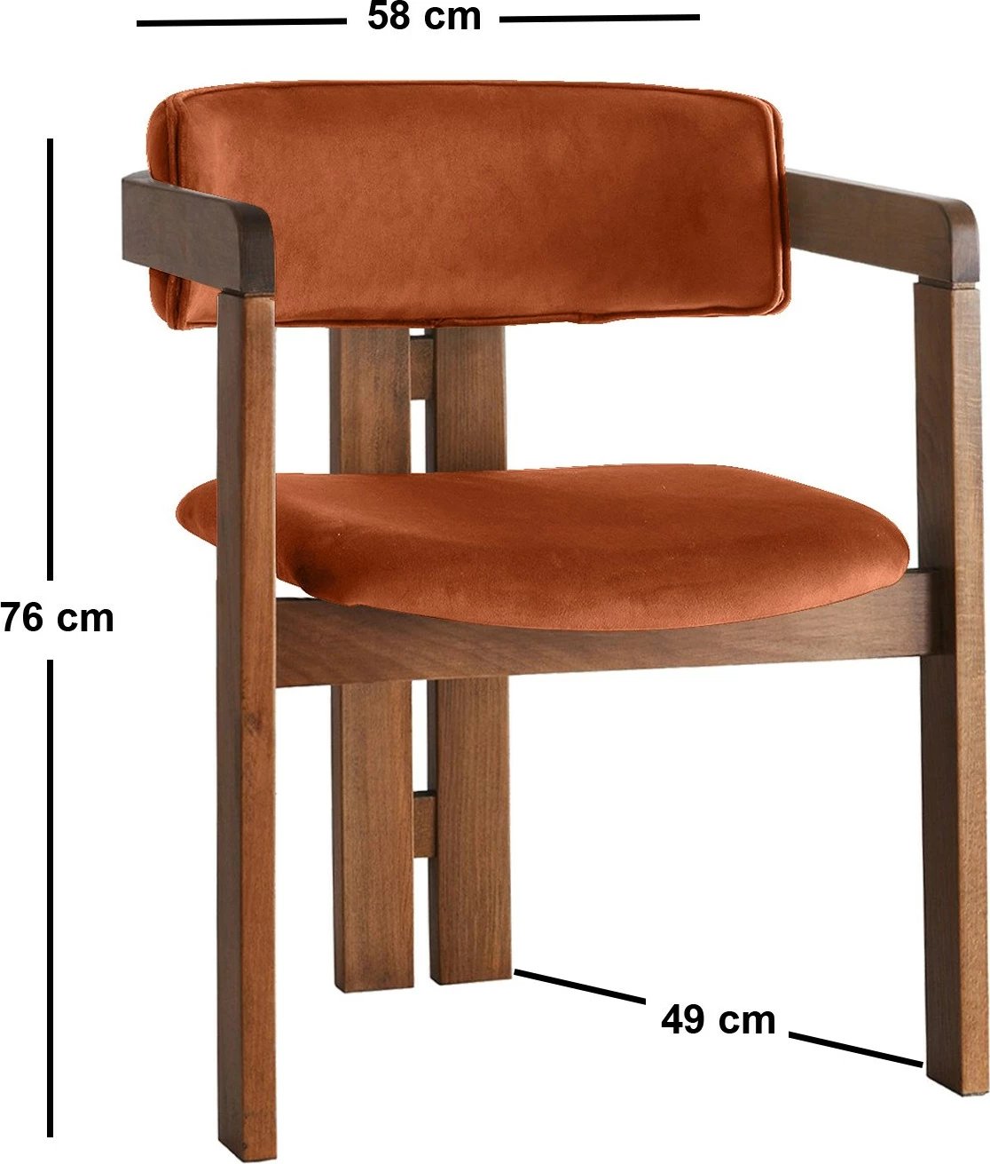 Karrige Skye Decor, ngjyrë arre dhe kadife e kuqe, CO-028