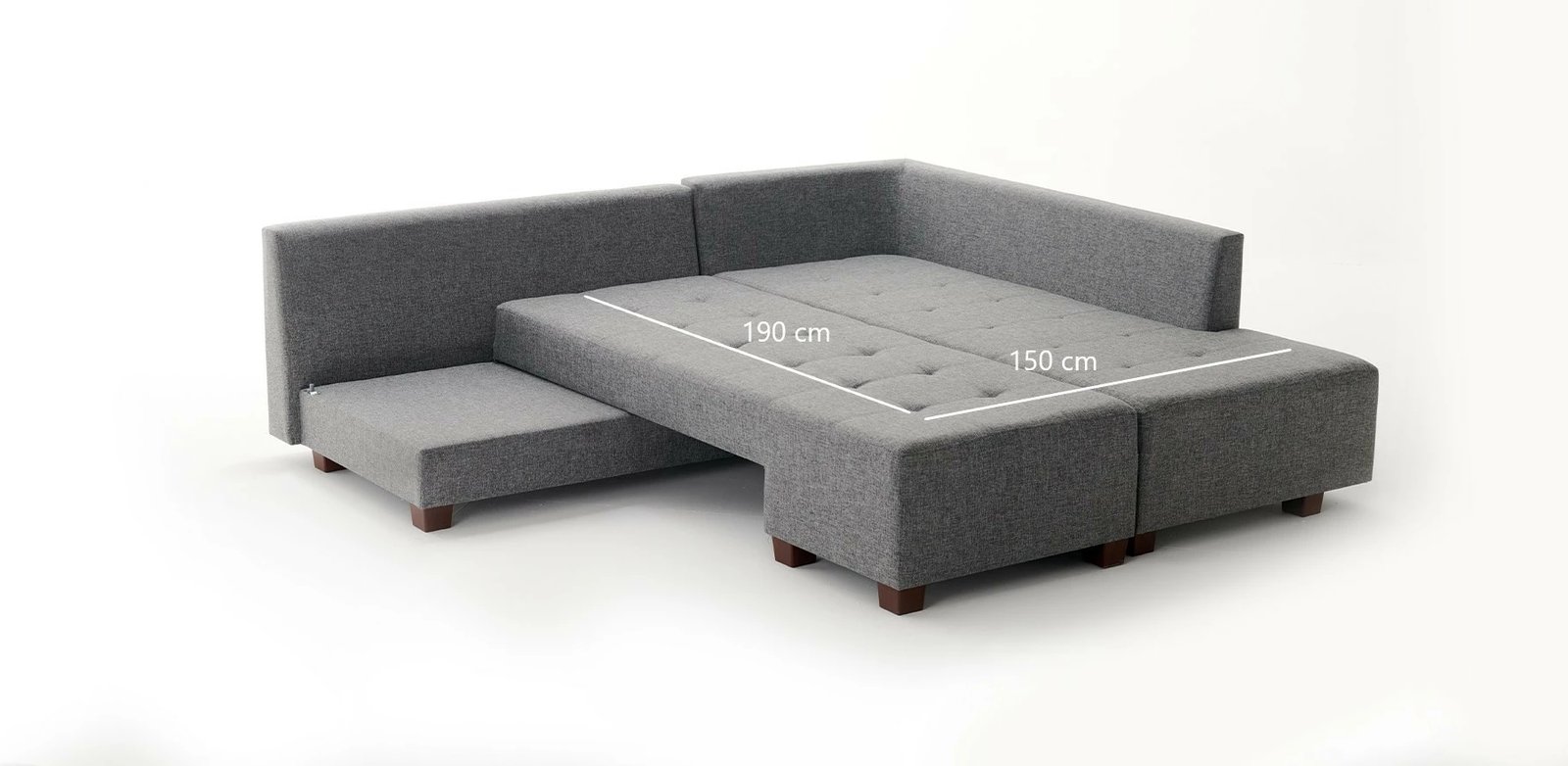 Kënd-sofë krevate, ngjyrë gri, Manama, kënd i djathtë