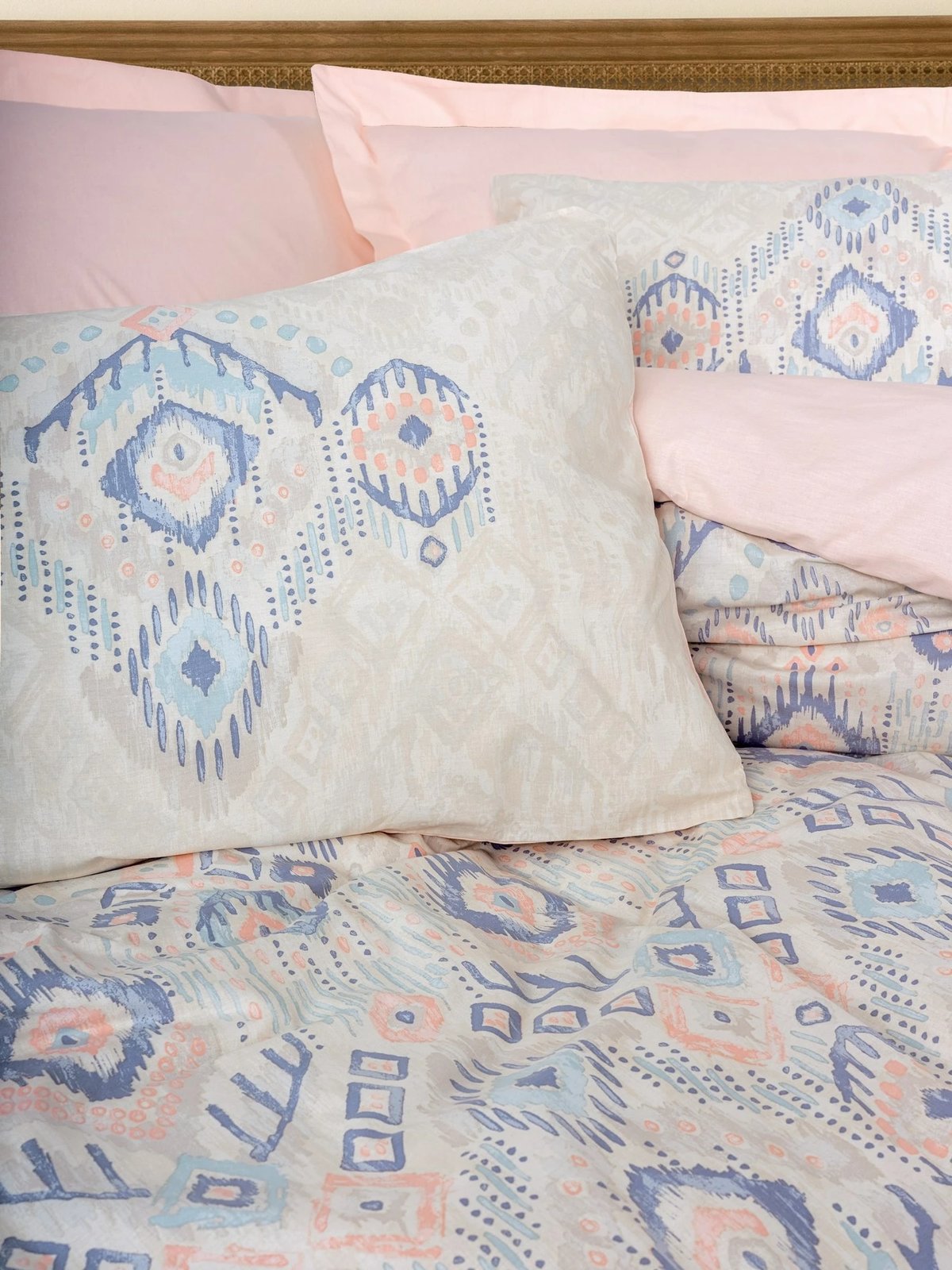 Set mbulesë për jorgan King, ranforce, Mosola, ngjyrë salmon, L'essentiel Set mbulesë për jorgan King, ranforce, Mosola, ngjyrë salmon, L'essentiel