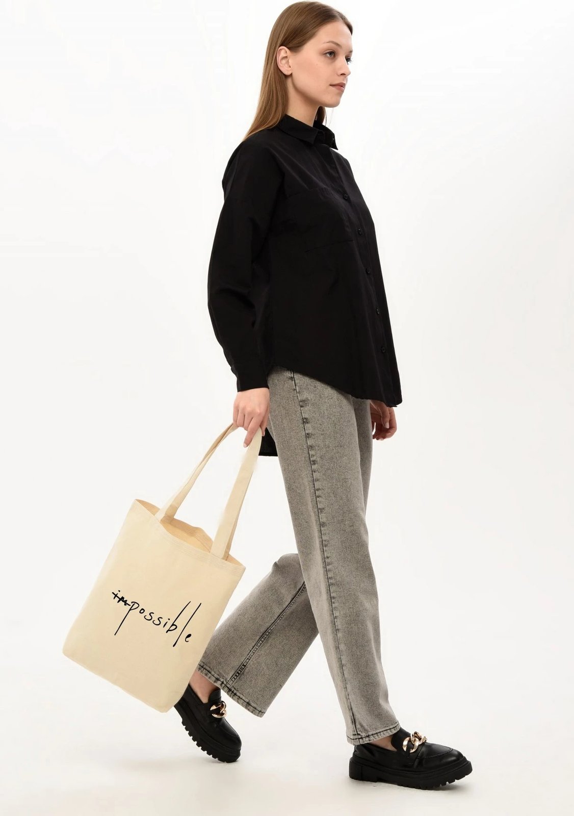 Çantë tote Zoozie Bags, krem, 35x40x8cm