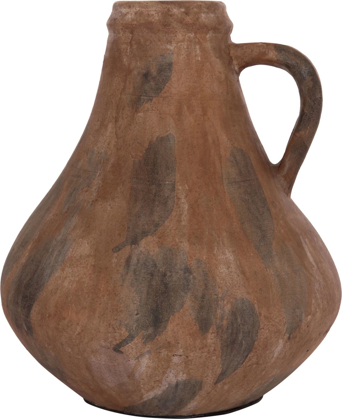 Vazo dekorative VERMO, terrakotë, ngjyrë kafe e furçuar, FH4399, 25x28cm