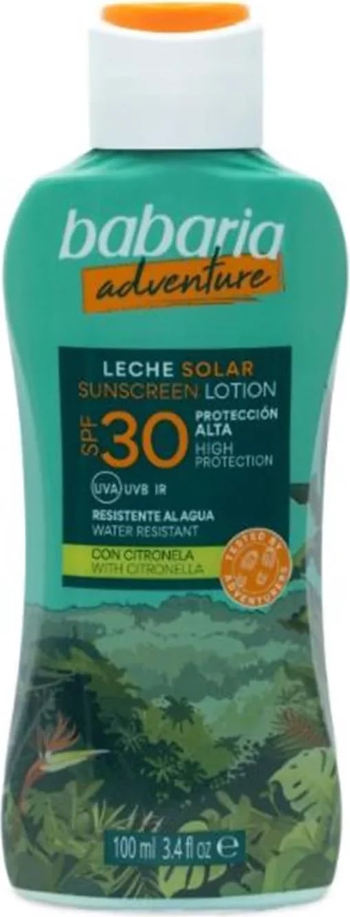 Qumësht dielli unisex Babaria Adventure Citronela SPF30, 100ml