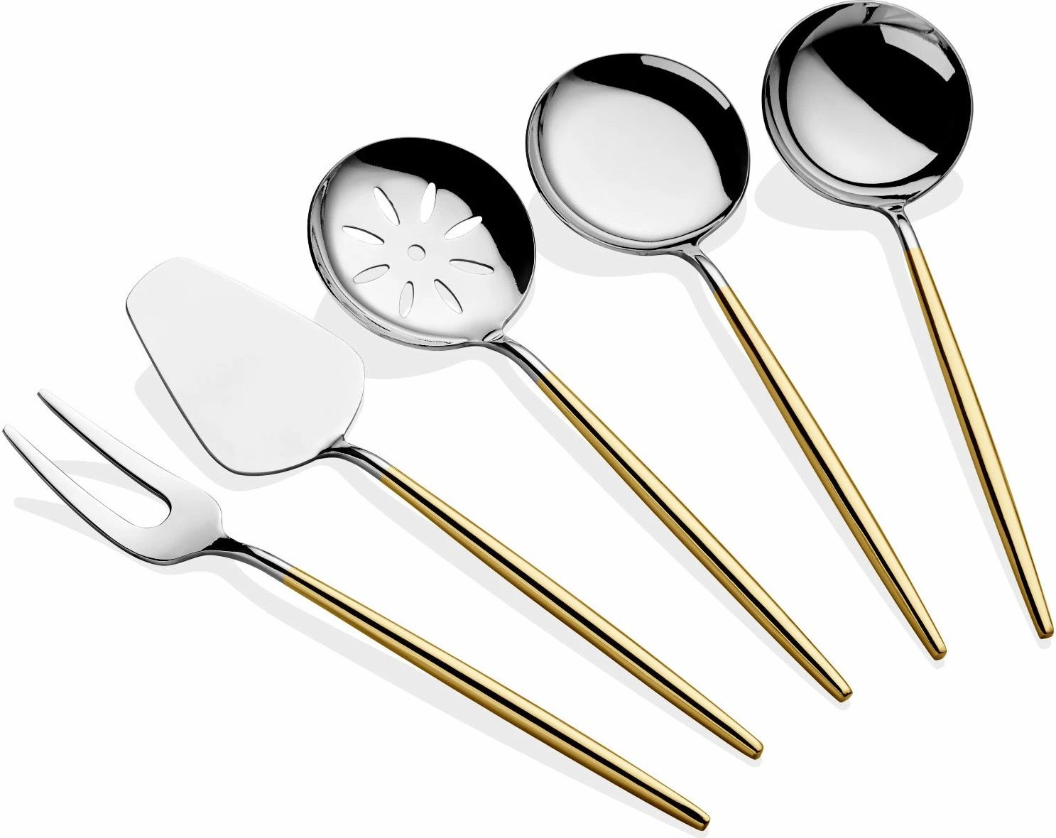 Set shërbimi 5 pjesësh, Hermia Almeria, ngjyrë ari dhe argjendi