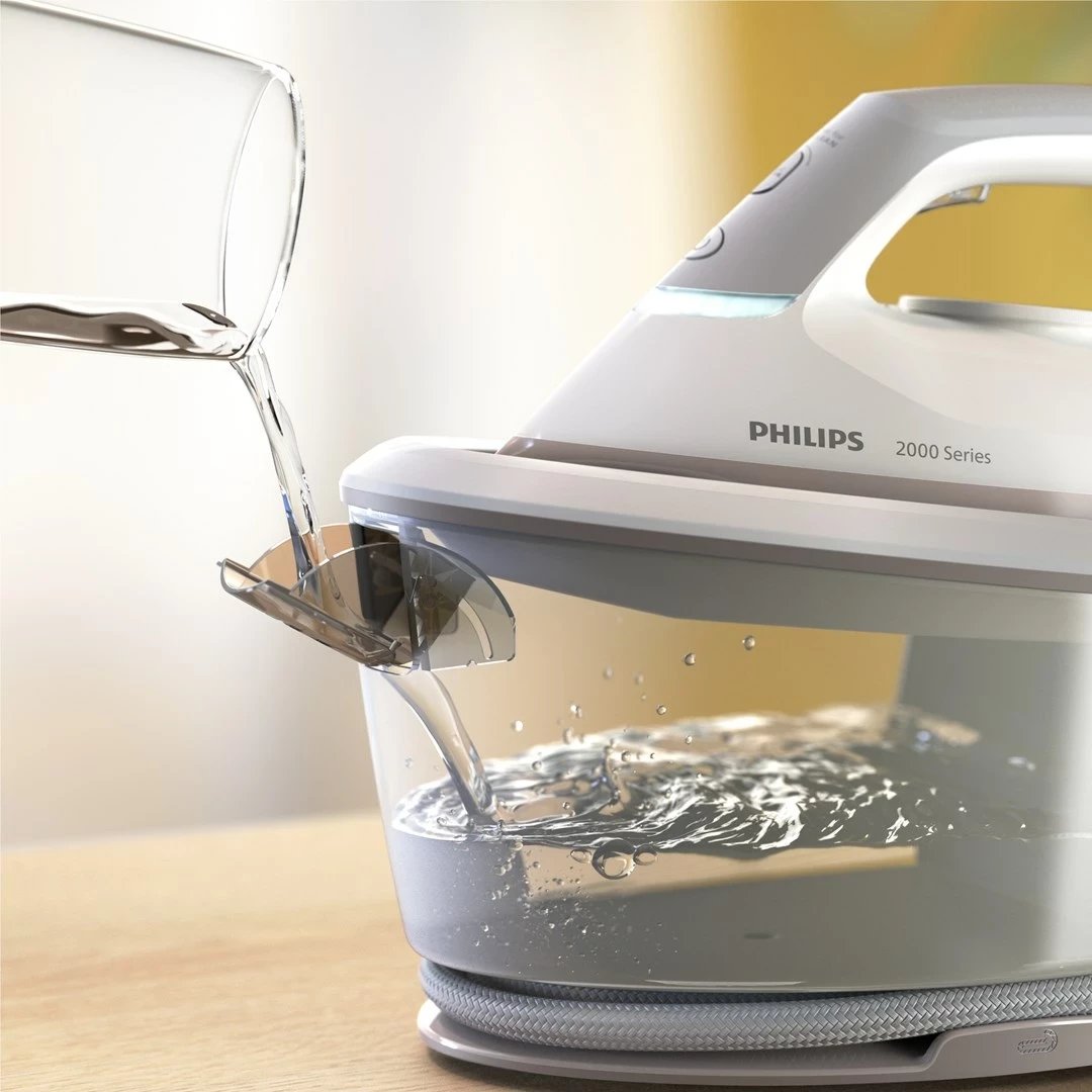 Hekur me avull Philips 2000 Series PSG2000/80, 2400 W, 1.4 L, pllaka qeramike, Gri/Bardhë