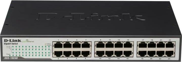 Switch D-Link DGS-1024D 24 porta Gigabit, desktop/rack 19, i pamenaxhuar