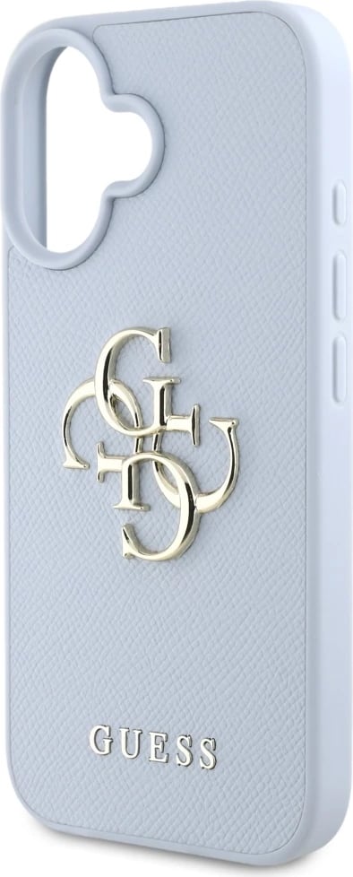 Mbështjellës Guess Grained Big 4G Logo Small Classic Logo për iPhone 16, Blu Mbështjellës Guess Grained Big 4G Logo Small Classic Logo për iPhone 16, Blu