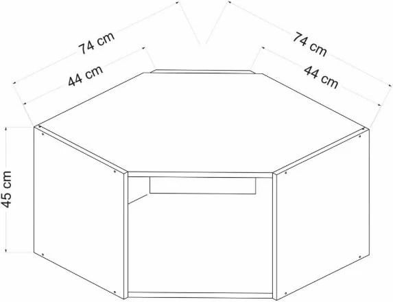 Dollap këndi Hanah Home, i bardhë, Kale - 2305