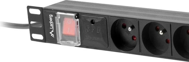 Listë elektrike rack Lanberg PDU-08E-0200-BK, 8 dalje, 1U, 16A, 2m, e zezë