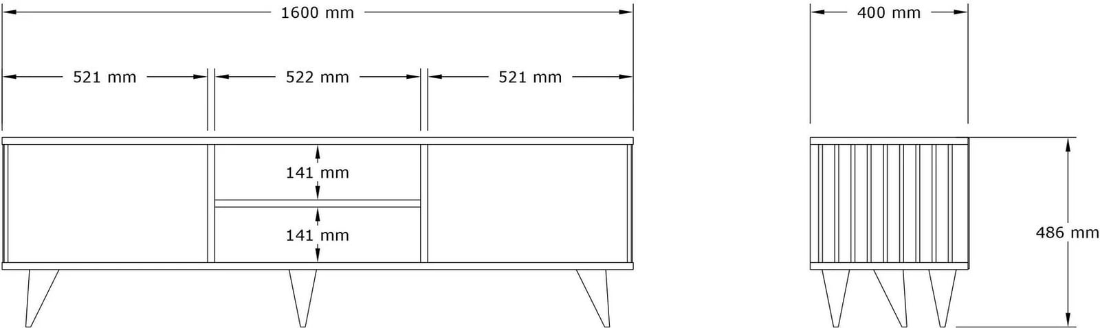 Komodë TV Hanah Home, Josef, ngjyrë safir