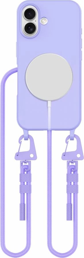 Mbështjellës Tech-Protect Magnecklace për iPhone 16, MagSafe, Vjollcë me litar