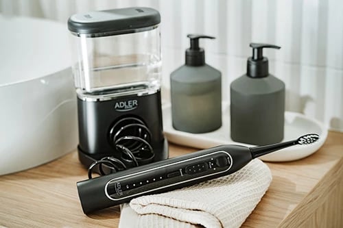 Furçë dhëmbësh sonike me irigator 2-në-1, Adler AD 2180, depozitë 500 ml, USB-C, e zezë