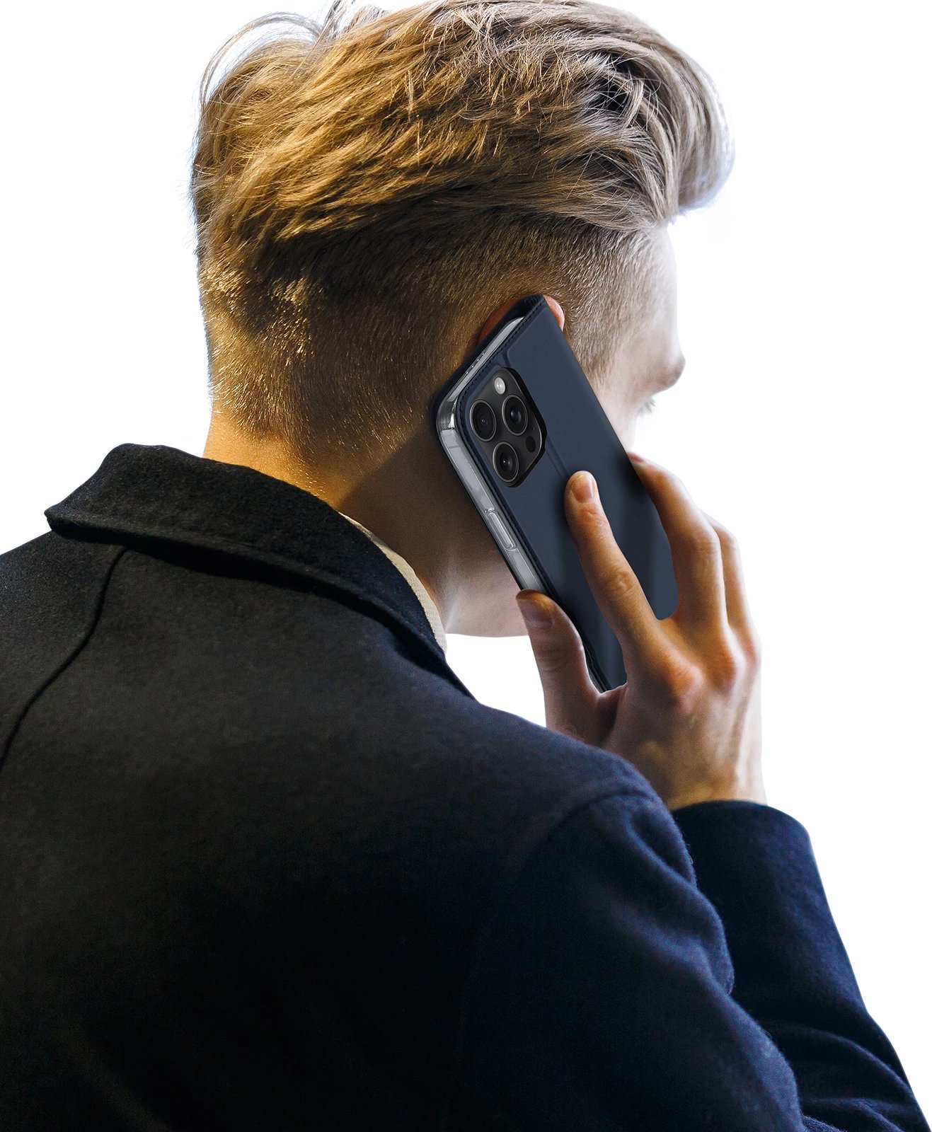 Mbështjellës Dux Ducis Skin Pro për iPhone 16 Pro Max, me kapak dhe xhep për kartela, kaltër Mbështjellës Dux Ducis Skin Pro për iPhone 16 Pro Max, me kapak dhe xhep për kartela, kaltër
