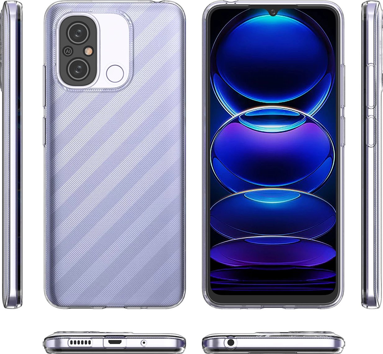 Mbështjellës Hurtel Ultra Clear 0.5mm për Xiaomi Redmi 11A / Poco C55 / Redmi 12C, Transparent