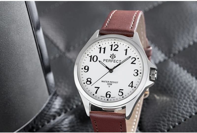 Orë dore për meshkuj PERFECT GXB412-02, kafe
