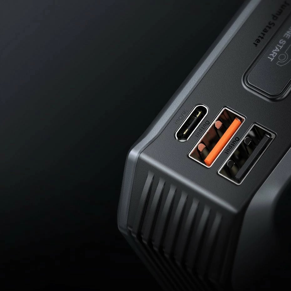 Jump starter Baseus CGNL020001, powerbank 20000mAh, 12V, 2000A, me kabllo krokodili, e zezë