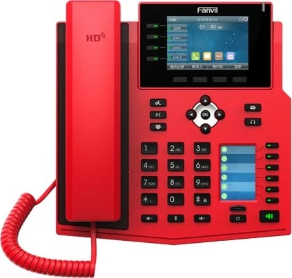 Telefon IP Fanvil X5U-R, 16 linja, 30 çelësa të programueshëm, ngjyrë e zezë dhe e kuqe