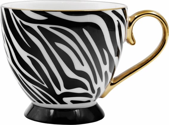 Filxhan Safari, ngjyrë e bardhë, e zezë, ari, 11x11x9, New Bone China