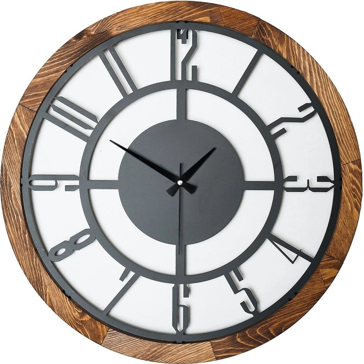 Orë muri dekorative metalike Wallity, Myk1197-10, ngjyrë arre dhe e zezë, 55x55cm