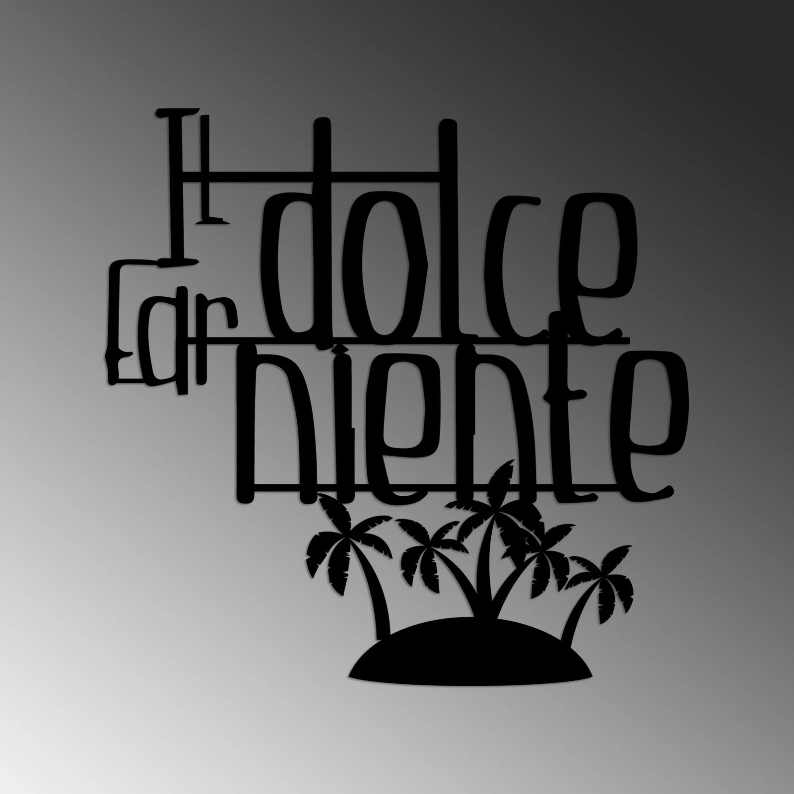 Aksesor dekorativ metalik për mur, Wallity Dolce Far Niente 4, ngjyrë e zezë, 56x56cm