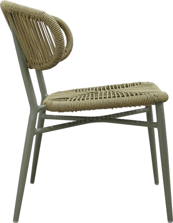 Karrige alumini-pe rattan Agus e grumbullueshme, ngjyrë kafe, 55x63x77cm