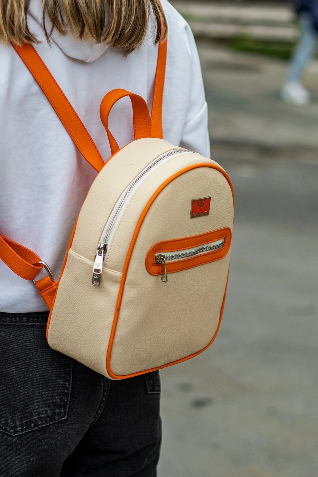 Çantë shpine Oslo, Zoozie Bags, bezhë-portokalli