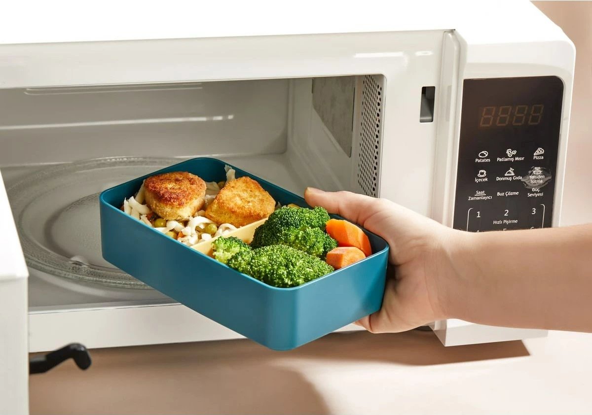 Kuti ushqimi Hermia, EM-1002, plastike, blu dhe verdhë, 18.5x11x5cm