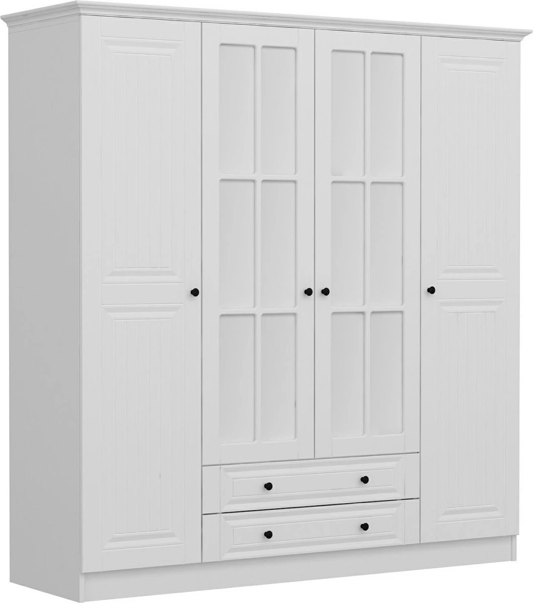 Dollap Hanah Home, Kale - 4781, i bardhë, me pasqyra