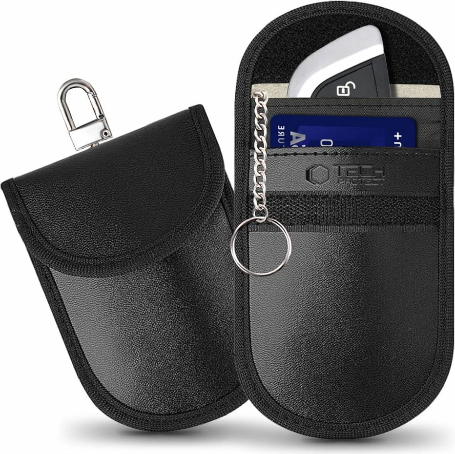 Mbështjellës çelësash Tech-Protect KLR100, bllokim RFID, i zi