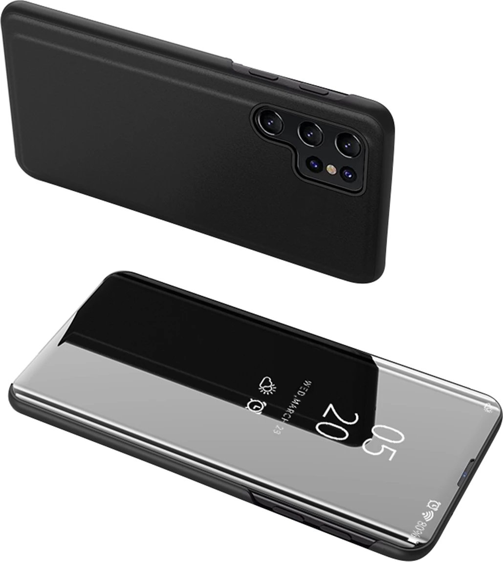 Mbështjellës Hurtel Clear View Case për Samsung Galaxy S24 Ultra, me kapak, e zezë