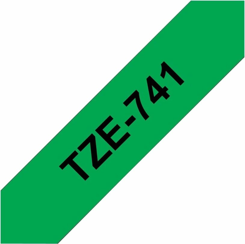 Kasetë etiketuese Brother TZe-741, 18mm, tekst i zi në të gjelbër, 8m