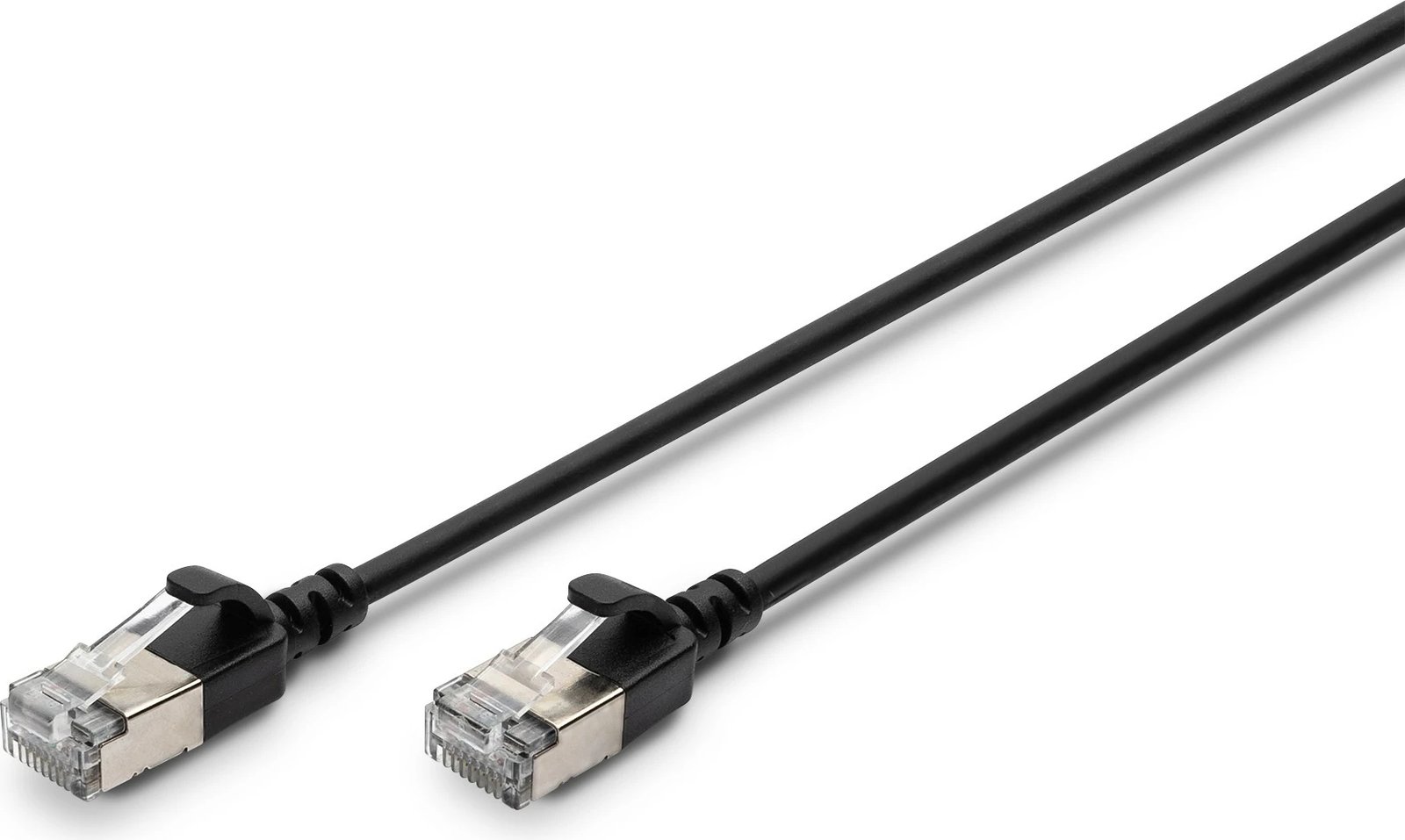 Kabllo rrjeti Digitus Cat6a F/FTP Slim 0.5m, RJ-45, e zezë