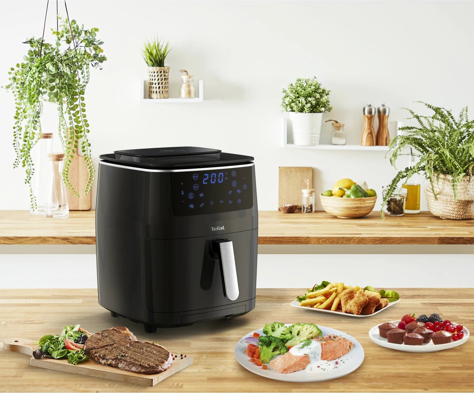 Fritezë ajri Tefal Easy Fry Grill & Steam FW2018, 1.6 kg, e zezë