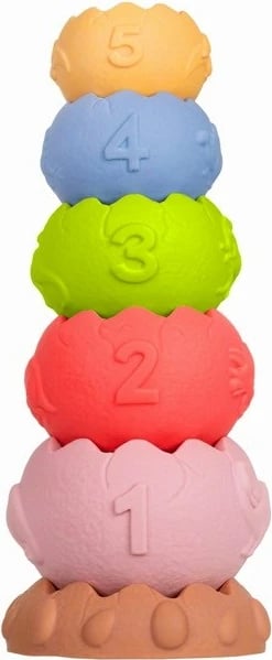 Piramidë sensorike Tullo edukative, 5 elemente, ngjyra të ndryshme