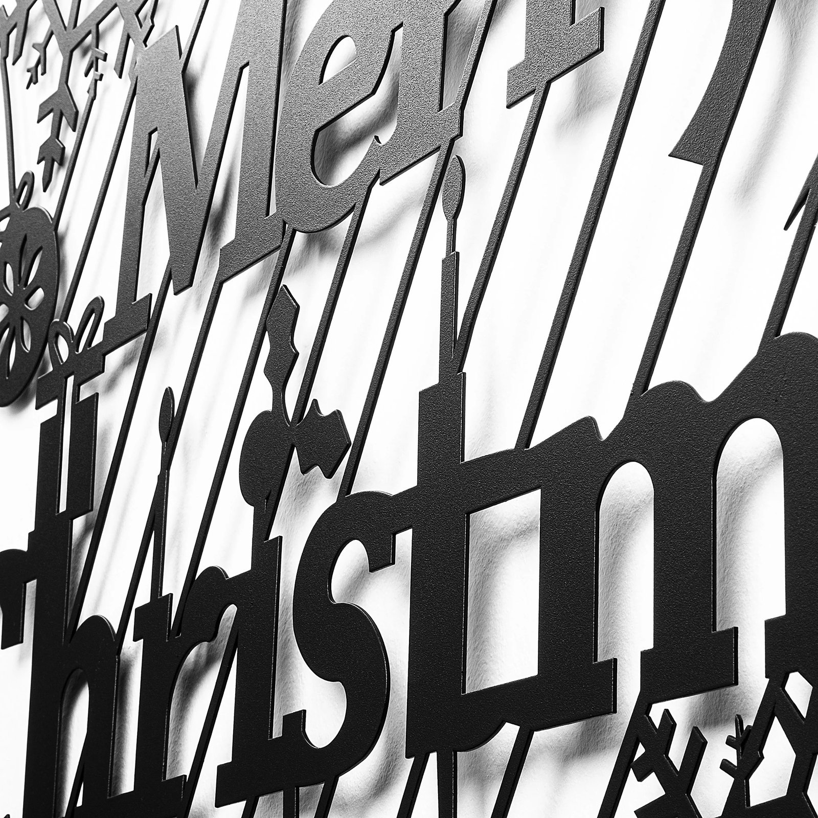 Aksesor dekorativ metalik për mur, Wallity, XMASBLACK - 023