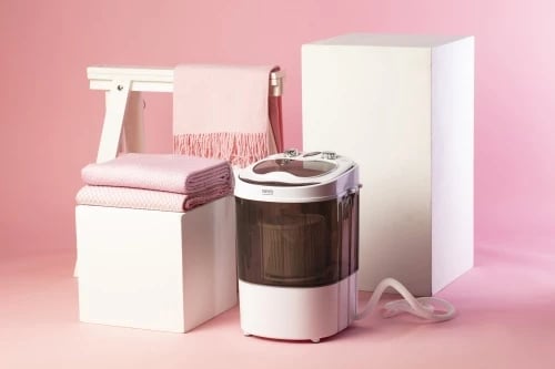 Lavatrice portative me shtrydhje, Adler CR 8054, 3kg larje 1kg shtrydhje, program 15 min, e bardhë/gri