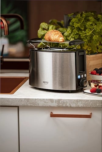 Toster Adler CR 3215, 2 feta, 1000W max, inox/zezë