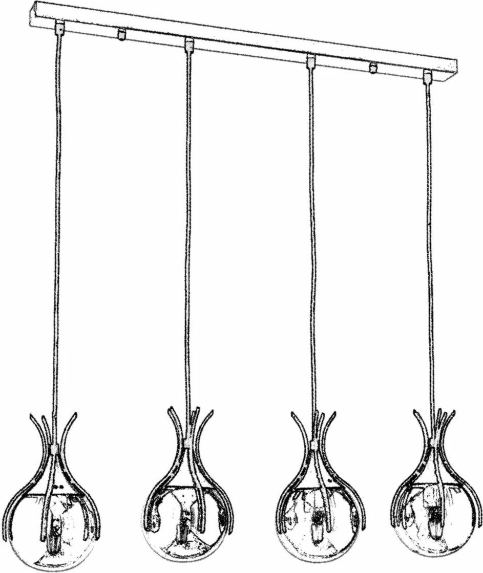 Llambë varëse Opviq, e zezë dhe bronzi, AV-1766-4Y-BSY