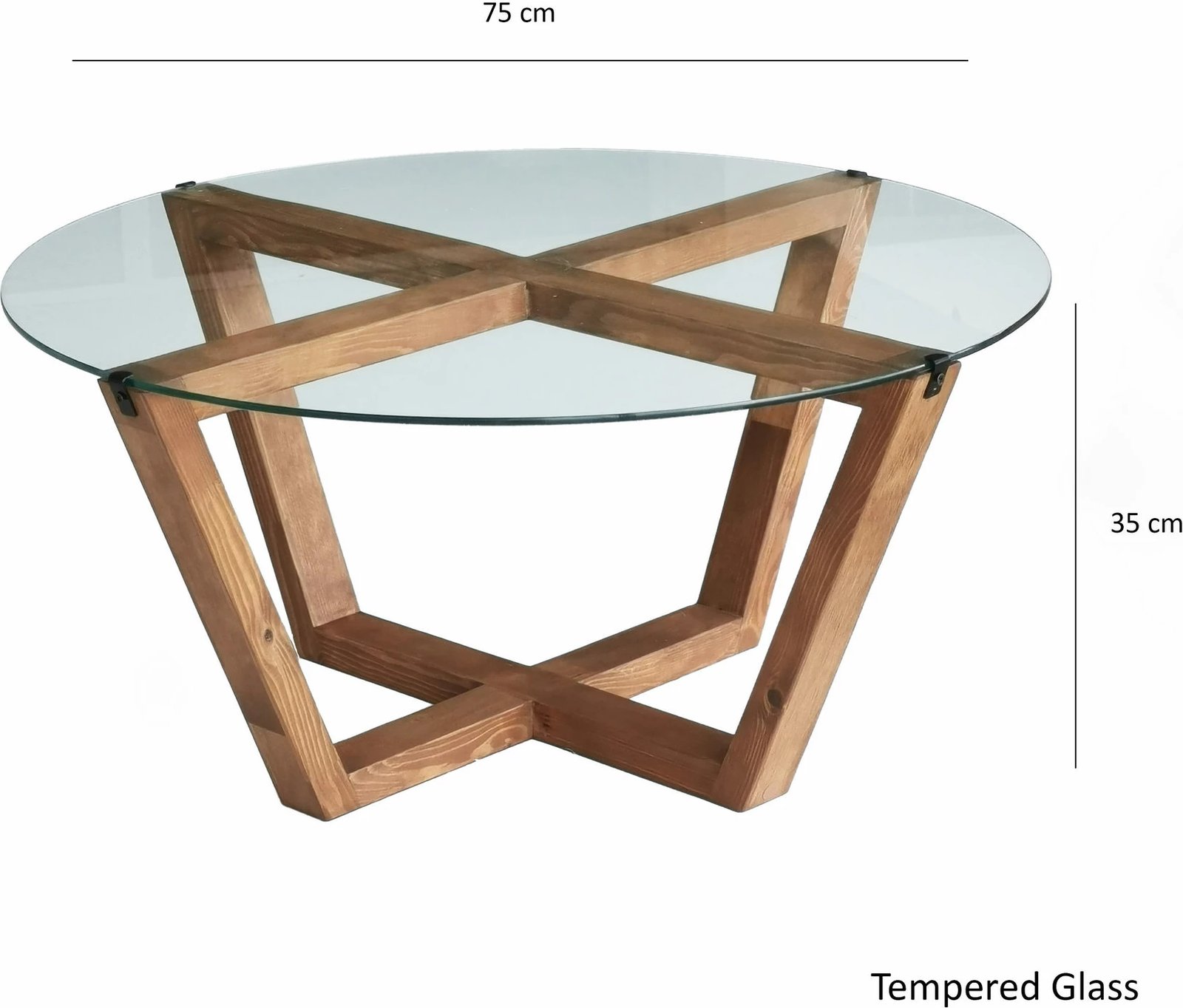 Tavolinë kafeje Hanah Home, Lotus, ngjyrë druri, xham i temperuar, 75x35x75cm Tavolinë kafeje Hanah Home, Lotus, ngjyrë druri, xham i temperuar, 75x35x75cm